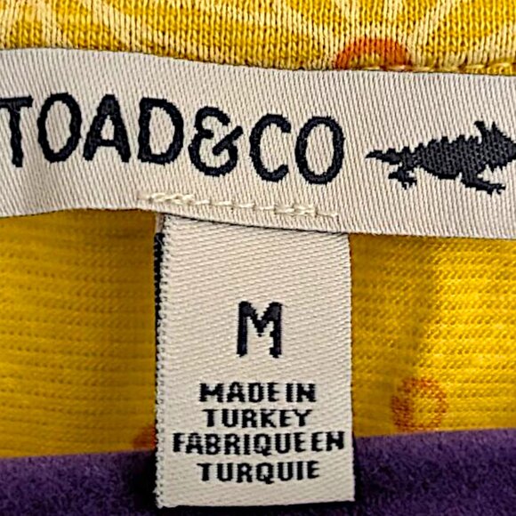 Toad & Co Rufflita flutter sleeve yellow orange organic cotton pocket shift dres - Picture 6 of 11